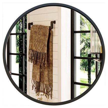 Growsun 24'' Black Round Mirror